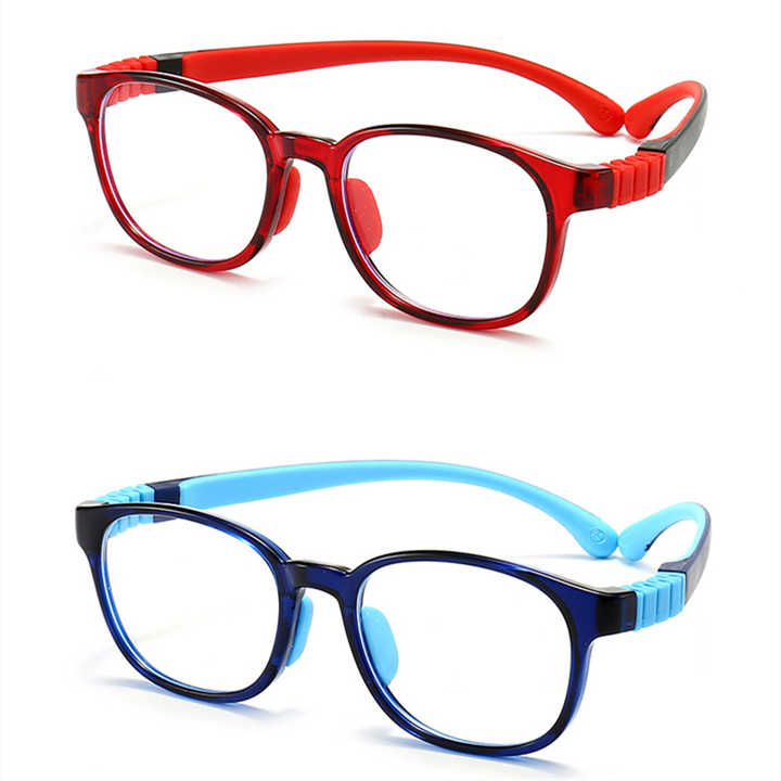 نظارات اطفال بصرية ومرنة تضاد الضوء الازرق الاسود مع حماية