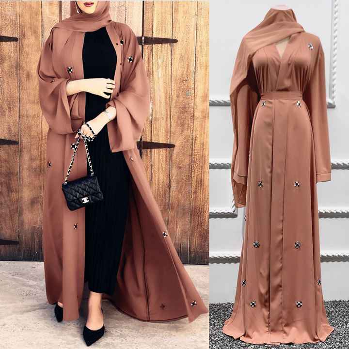 عباية بأكمام طويلة ملابس إسلامية ,Long Sleeve Abaya Islamic Clothing