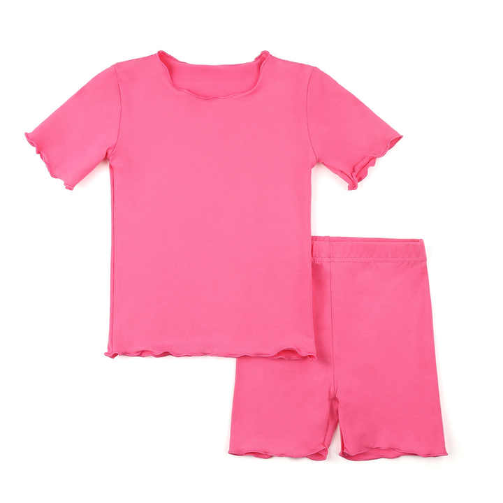 RTS ملابس أطفال مودال ملابس نوم بناتي بيجامات صيفية قصيرة 2 طقم ملابس منزليةRTS Modal Children's Clothing Girls' Sleepwear Summer Short Pajamas 2-piece Set Homewear