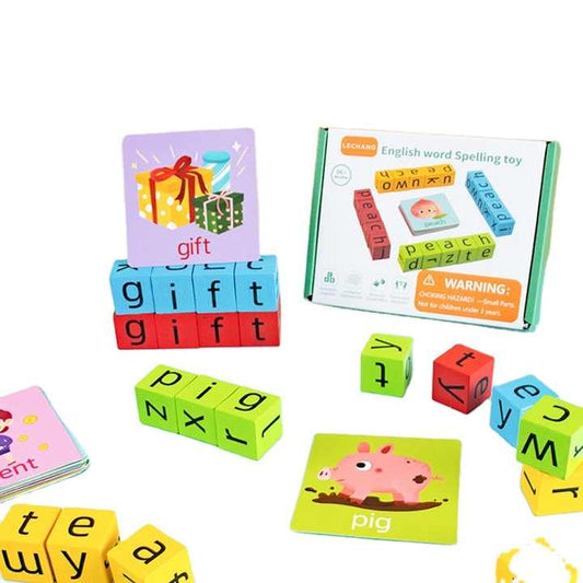 Wooden Letter Building Blocks Spelling Games Letters. 