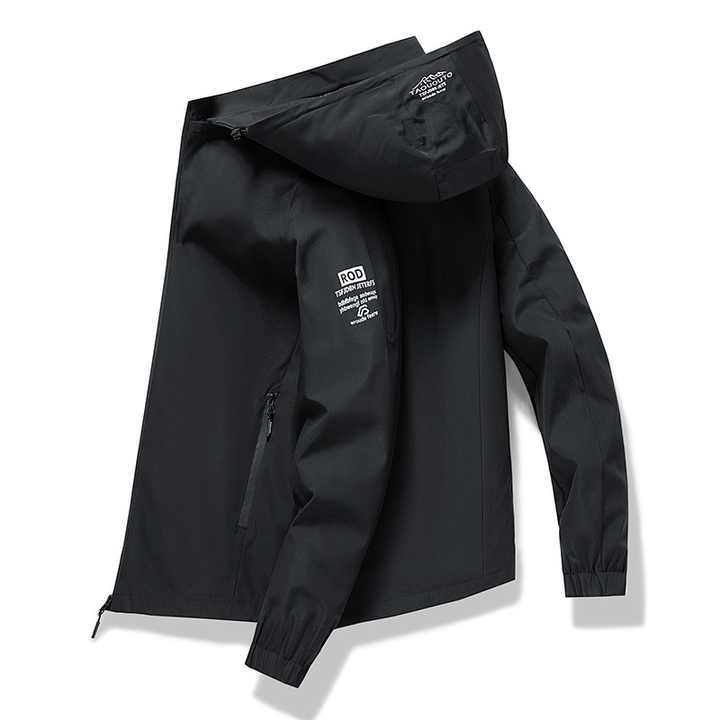 جاكيت بومبر رجالي كاجوال بتصميم عتيق مع غطاء . Men's Casual Vintage Bomber Jacket with Hood and