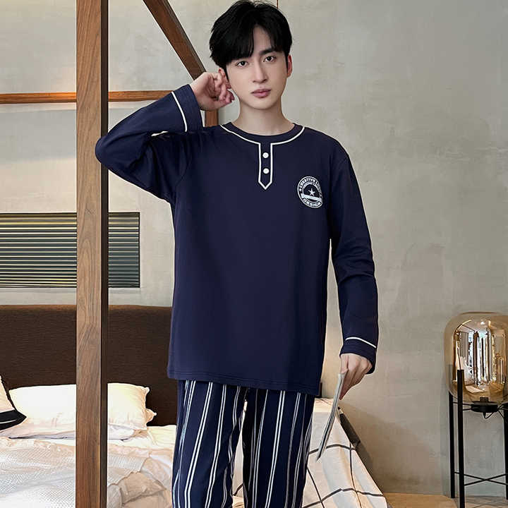 Men's Cotton Pajamas for Autumn 