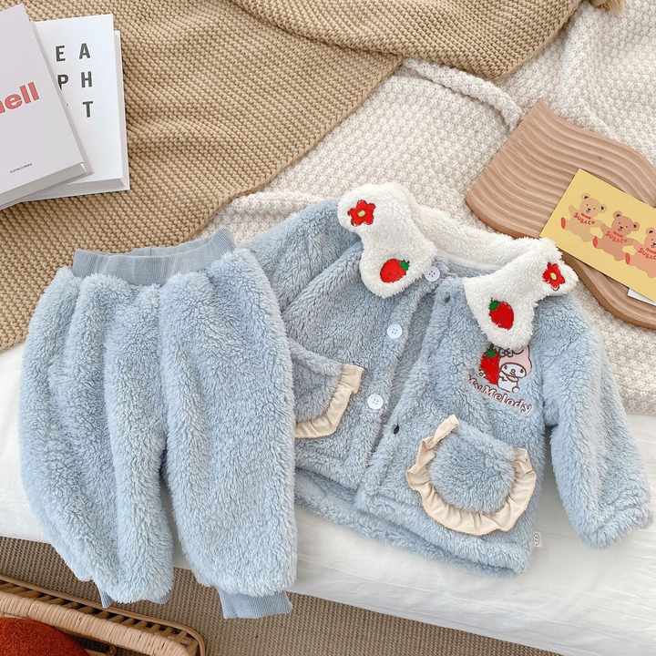 طقم بيجامه بنات شتوي