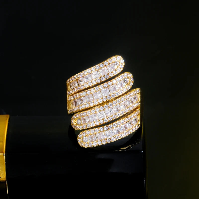 الذهب والفضة مرصع بالزركونيا - Luxury Dubai Gold Silver Color Cubic Zirconia