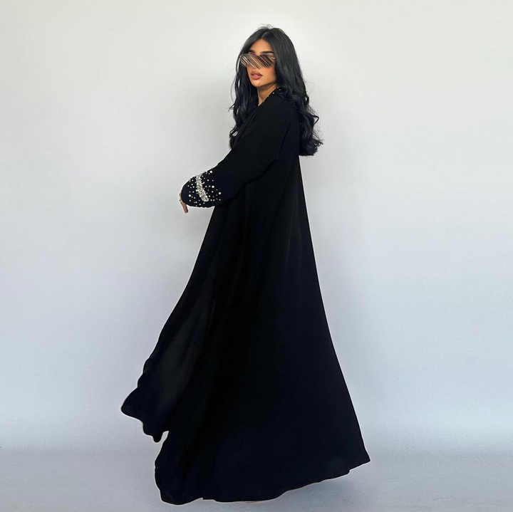 Black rhinestone abaya 