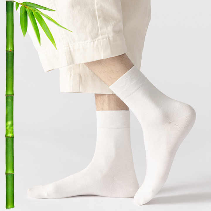 Pure Color Breathable Cotton Dress Socks Men's Tube 
