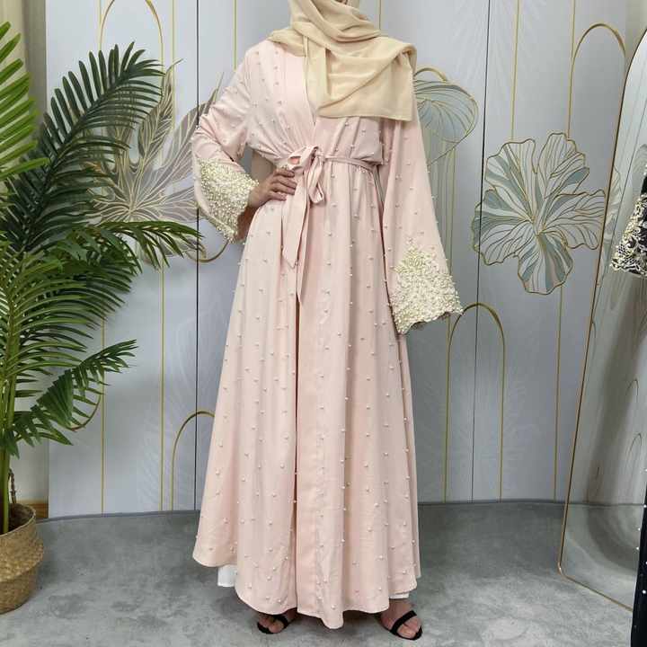 Women's abayas studded with pearls 