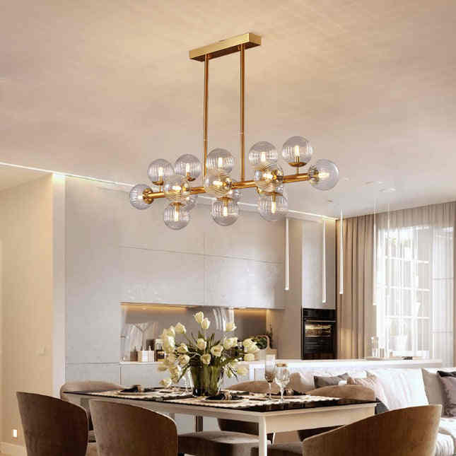 Luxury gold glass chandelier 
