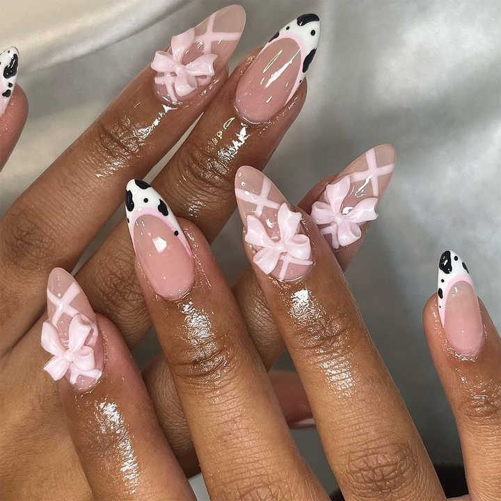 French Leopard Nail Art 