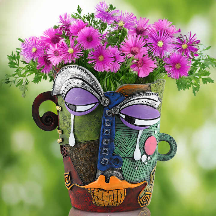 Large flower pot creative abstract art 