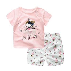 Cheap Customized Girls Clothes Cartoon-Girls Summer Clothes 
