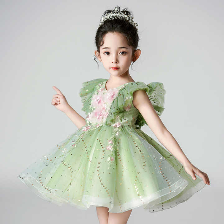 Baby Princess Clothes Christmas Party Outfit - Little Green Dresses for Girls 