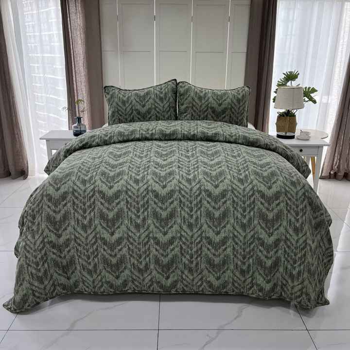 High Quality 3-Piece Quilt Bedding Sets Black White Double-Sided Print Quilt Set 