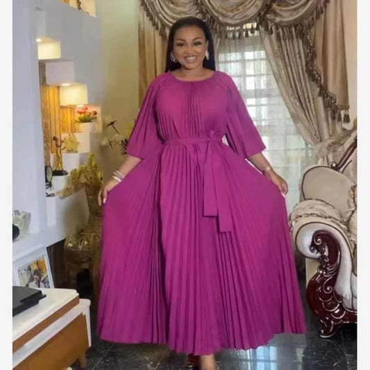 Factory Sell Lady Elegant Miyake-Long Maxi Dress 