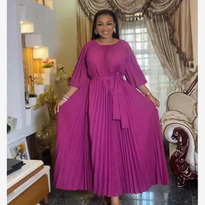Factory Sell Lady Elegant Miyake-Long Maxi Dress 