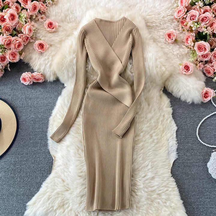 Elegant women's autumn dress