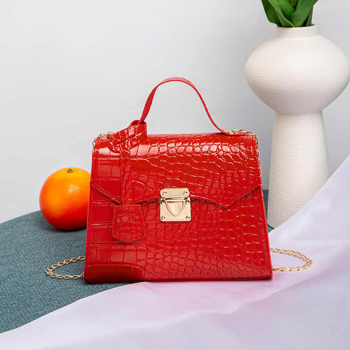New faux crocodile leather handbag