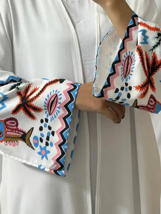 Colorful open abaya 