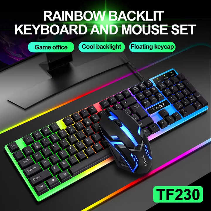 عرض رائع TF230 مجموعة ألوان قوس قزح 7 ألوان . Great Deal TF230 Rainbow 7 Color White Backlit