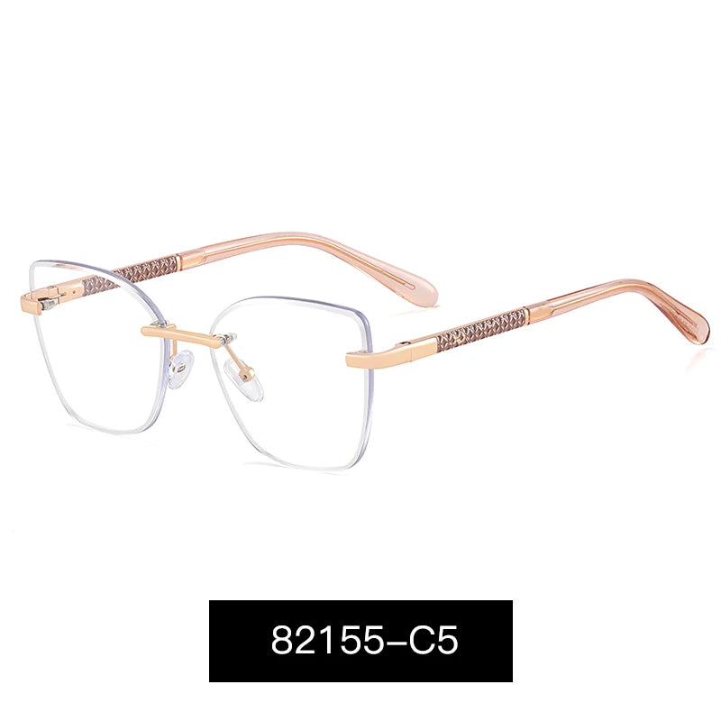 Women's Cat Eye Metal Eyeglasses 