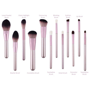 مجموعة فرش مكياج خشبية