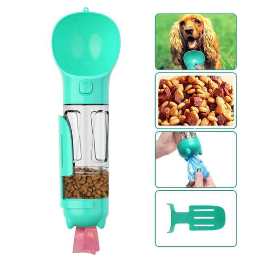 وعاء تغذية زجاجة ماء للكلاب الأليفة، زجاجة طعام  Pet Dog Water Bottle Feeder Bowl, Portable Food Bottle,