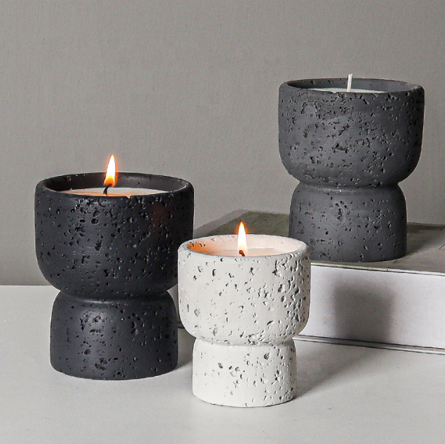 Handmade Home Decor Pots Luxury Empty Cement Jars Decorative Concrete Pots for Candles Houseplant Pot 