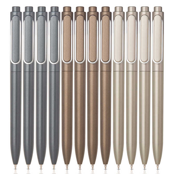 ديلي A12 اقلام محايد اللون الأسود ثلاثة المعادن