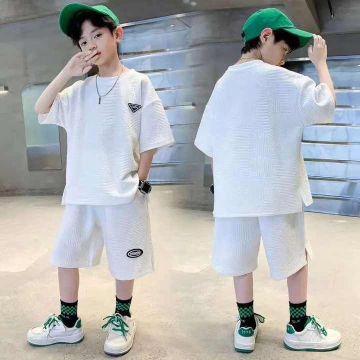 Boys' shorts, boys' summer suit, new short-sleeved shirt and shorts 