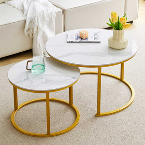 Italian Nordic Luxury Modern Gold-Coffee Table Set 