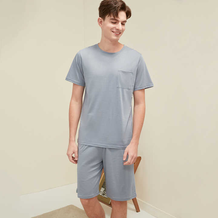 Men's Summer Sleepwear, Short Sleeve Pants 