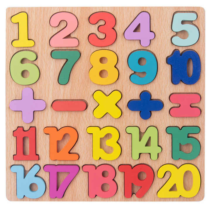 Wooden Board for Kids Letters and Numbers 