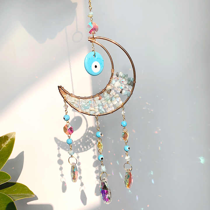 صيد شمس عالي الجودة من الكريستال الطبيعي . High Quality Natural Crystal Sun Catch Moon Catch