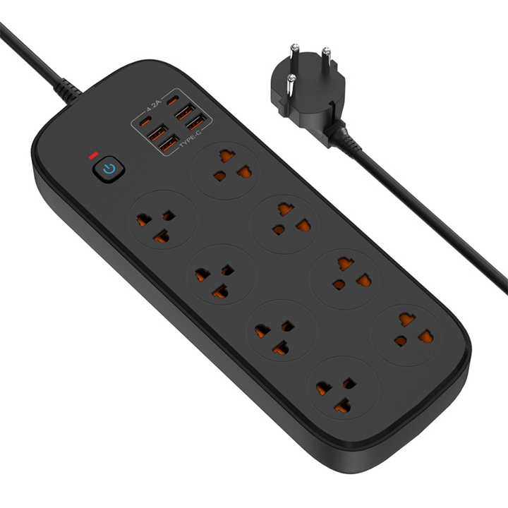 Customizable Wire Length Thai Standard Power Panel Socket, Power Switch Socket Surge Protector with 6 USB 