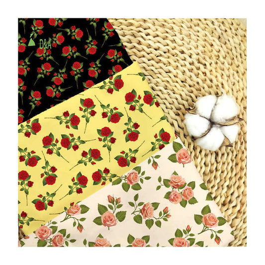 Colorful Small Roses Floral Printed Cotton 