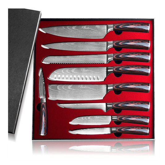 Damascus cut knives