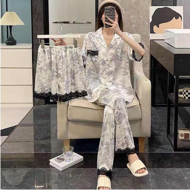 Women's Summer Short-Sleeved Pants Three-Piece Suit 