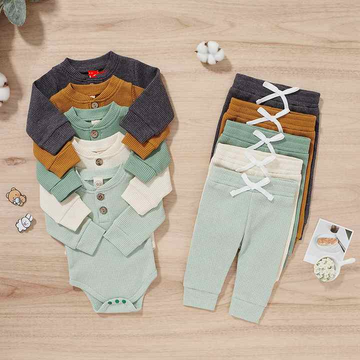 Newborn Baby Boy Girl Clothes Ribbed 