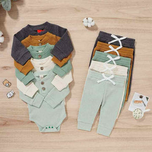 Newborn Baby Boy Girl Clothes Ribbed 