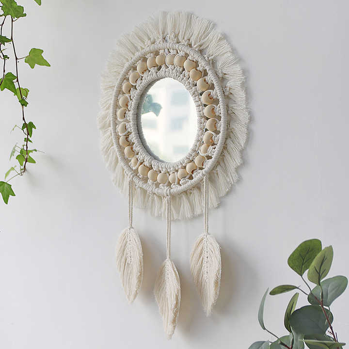 Boho Home Decor Hilo Macrame -ديكور منزلي بوهو مرآه