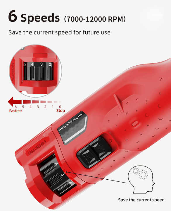 مطحنة أظافر كلاب هادئة- (45 ديسيبل) مطحنة . Quiet Dog Nail Grinder - (45dB) 6 Speed Grinder with 2