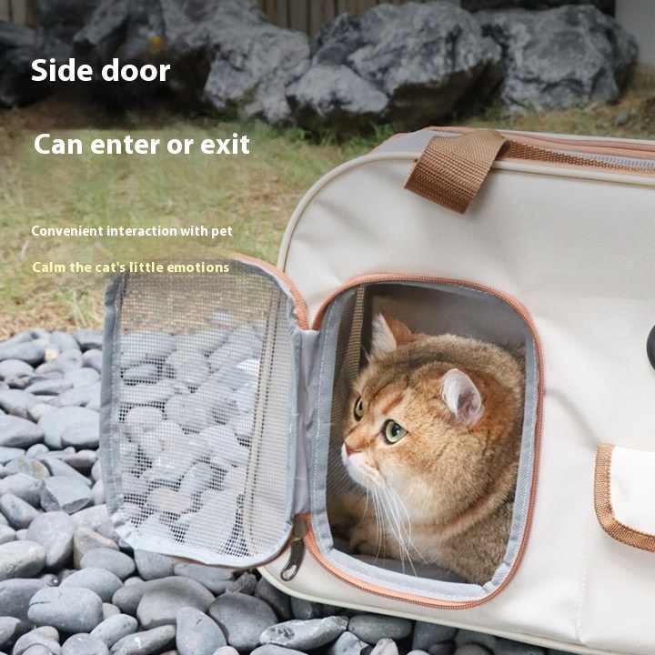 Large Capacity Breathable Portable Cat Backpack with One Shoulder and Durable Zipper Fashionable - Pet Accessories 