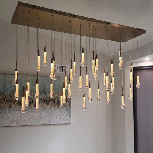 Modern rectangular glass chandelier 