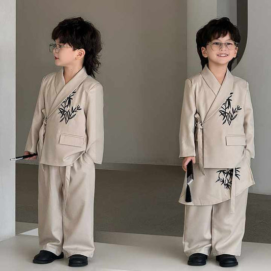 Boys' embroidered tang suit trousers 