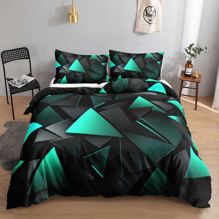 غطاء لحاف هندسي فائق النعومة حديث هندسي . Super Soft Geometric Duvet Cover Modern Geometric Red