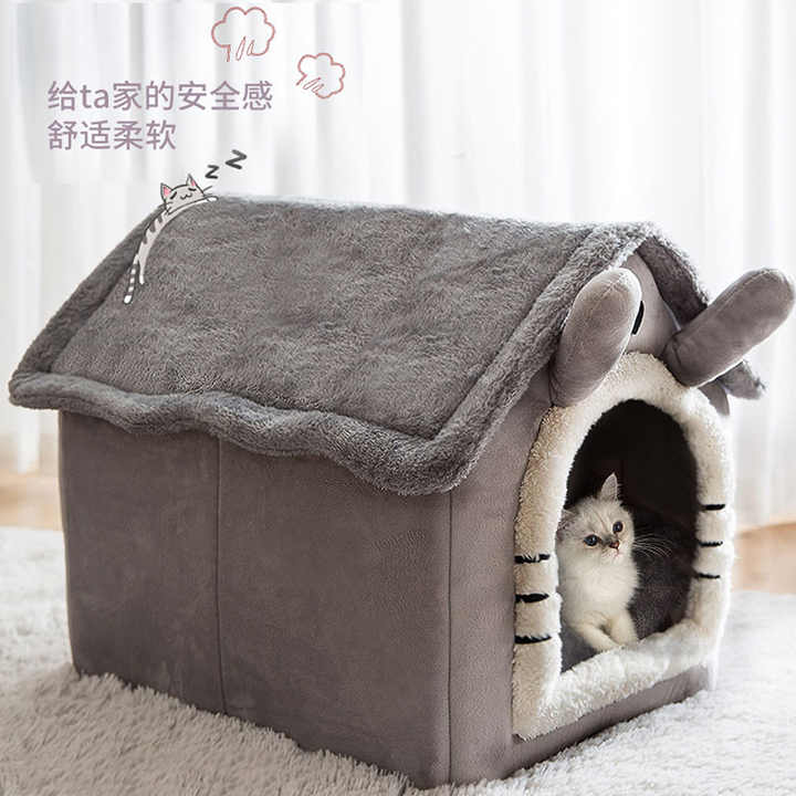 Small, warm, fully enclosed winter dog kennel with removable washable doll style foam 