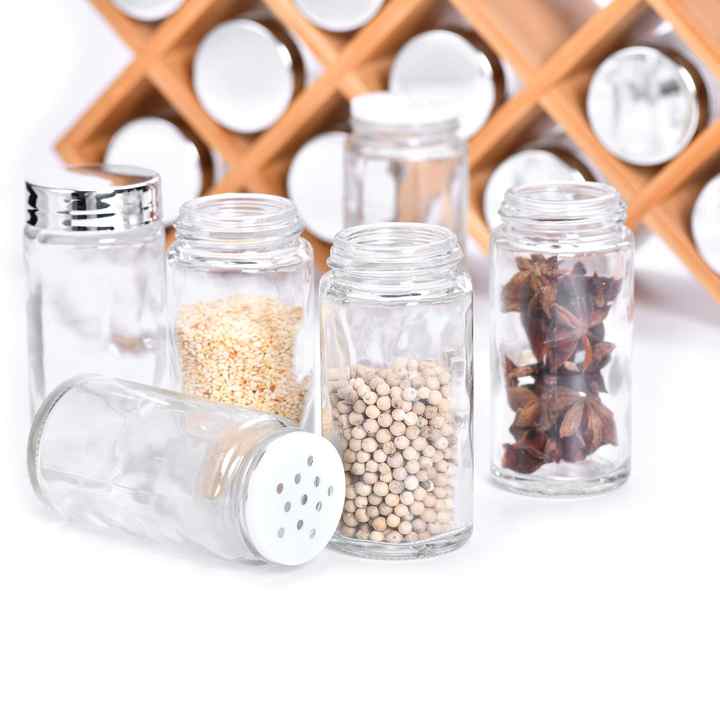 كبيرة كونترتوب التوابل تخزين الرف برطمان توابل مجموعة أرفف المنظم حامل بذاتها 18 التوابل الخيزران الخشب الطبيعي متعددة الوظائفLarge Countertop Spice Storage Rack Spice Jar Shelf Set Organizer Freestanding Holder