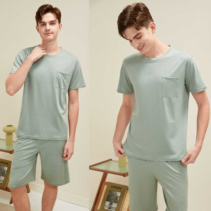 Men's Summer Sleepwear, Short Sleeve Pants 