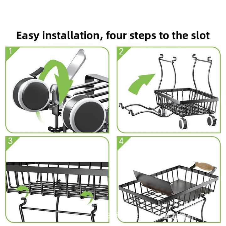 Multifunctional Kitchen and Living Room Dinnerware Organizer for Snacks, Fruits, Vegetables, Floor Dishware 