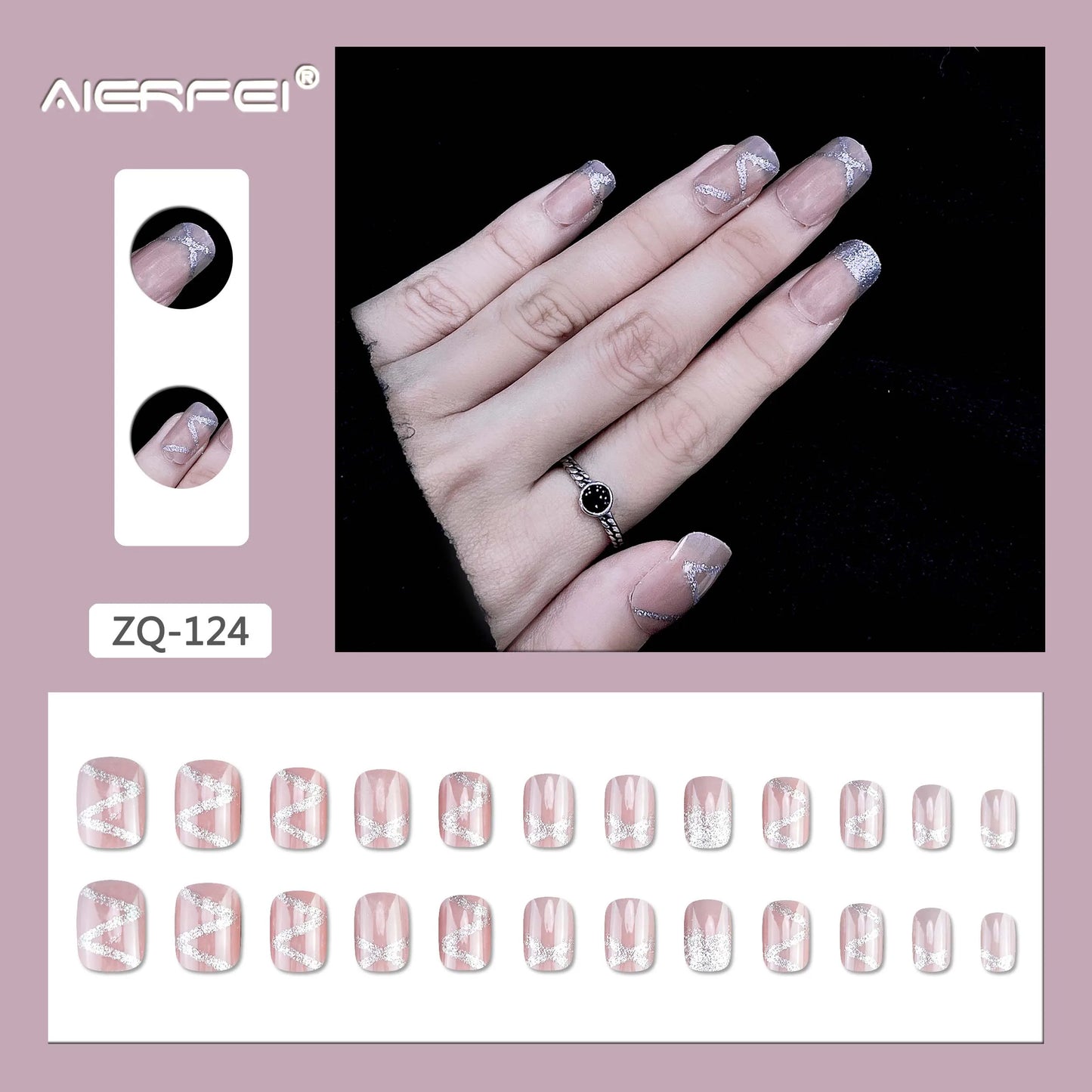 24 Pieces Artificial Nails 